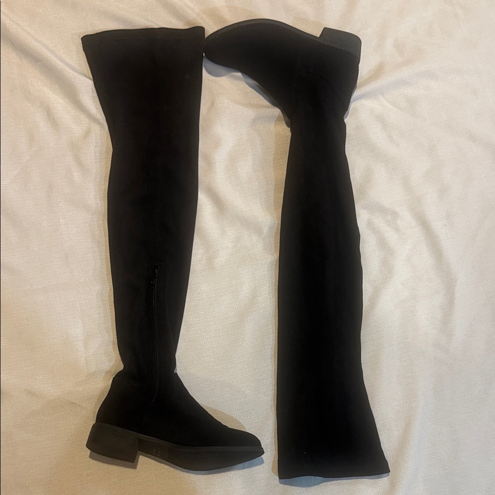Nature Breeze Elegant Black Over-the-Knee Boots